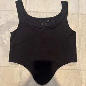 Forever 21 Black Ribbed crop top